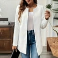 thumbnail image 2 of jtjvou Women’s Open Front Herringbone Blazer-Business Casual Long Sleeve Work Jacket with Full Lining and Padded Shoulders White XXXXL, 2 of 6