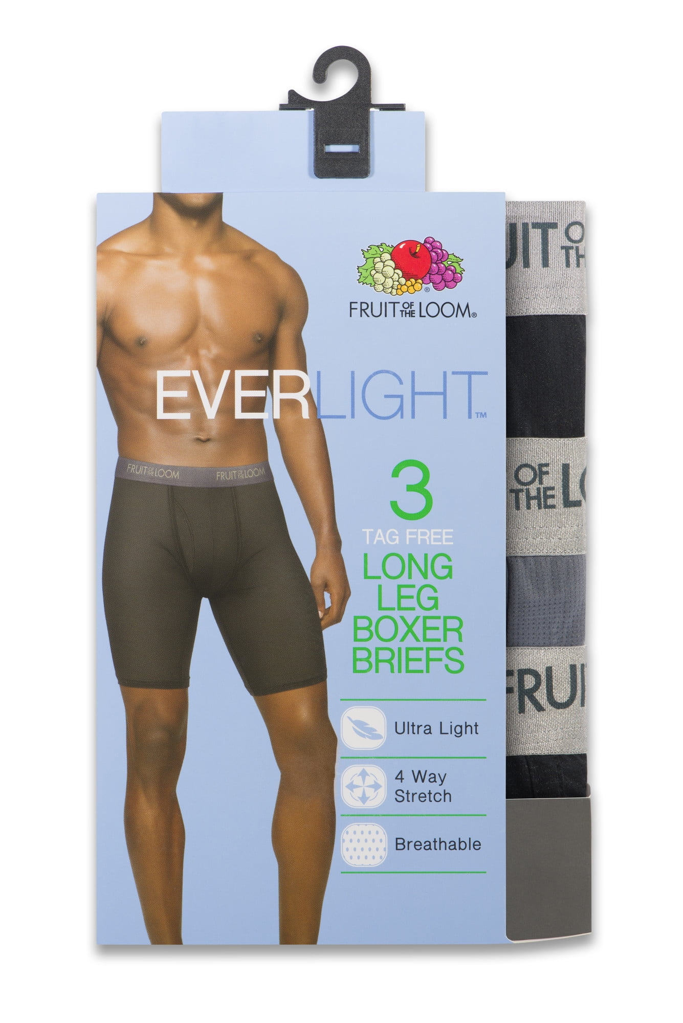 Buy Fruit of the Loom Men's Everlight Long Leg Boxer Briefs, 3 Pack