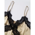 thumbnail image 4 of LMLYSoH Women's Satin Cami Tops Sleeveless Spaghetti Strap Lace Patchwork Camisole Summer Shirt, 4 of 7