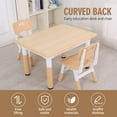 thumbnail image 2 of Unicoo Kids Table and Chair Set, Adjustable Height Toddler Table with 2 Chairs, Rounded Edges, Easy-to-Wipe, 2 of 7