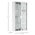 thumbnail image 3 of CoSoTower Wall Mounted Medicine Cabinet, Locking Wall Cabinet with 4 Tier Shelves, Stainless Steel Frame and Glass Door, Lockable with 2 Keys, Silver, 12" X 24", 3 of 9