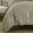 thumbnail image 2 of Evjk 3-Piece Decorative Lightweight Bedspread Set – Reversible, Satin with Refined Solid, King, 2 of 4
