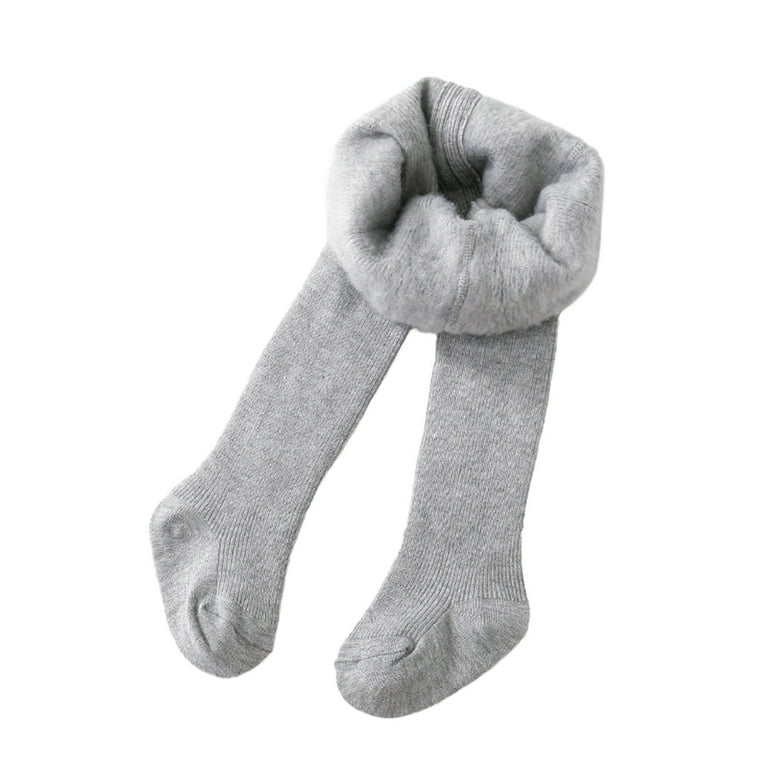 MKOSPLRT Little Kids Winter Tights Fleece Lined Thick Cotton Solid