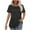 Black, variant on fatyb Summer Tops for Women Casual Eyelet Embroidery Shirts Short Sleeve Lightweight Beach Tunic Blouses
