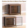 thumbnail image 2 of SAYGOGO 32.5" Furniture Style Dog Crate End Table, Heavy Duty Corrosion-Resistant Steel Frame, Front & Side Doors with Sliding Latches, 4 Casters with Brakes, Ventilated Easy Clean, 2 of 6