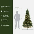thumbnail image 3 of 7.5Ft Pre-Lit Green Slender Artificial Fir Christmas Tree with Metal Stand, 3 of 11