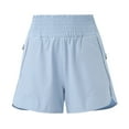 thumbnail image 4 of Charmgo Womens Shorts Clearance, Womens Running Quick Dry Shorts Workout Elastic Waist Athletic Yoga Pants Sports Pants Running Shorts for Women Shorts for Women Capri Pants for Women Light Blue, 4 of 6