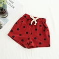 thumbnail image 3 of PINQI Pull On Short Pants for Unisex Children Toddler Kids Baby Girls Boys Cotton Linen Pocket Polka Dot Elasticated Waist Shorts, 3 of 3