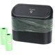 thumbnail image 1 of Bote de basura para coche pequeño, bote de basura para coche con tapa, bote de basura para coche impermeable, caja de almacenamiento portátil para colgar en el coche, para la oficina del coche (negro), 1 of 4