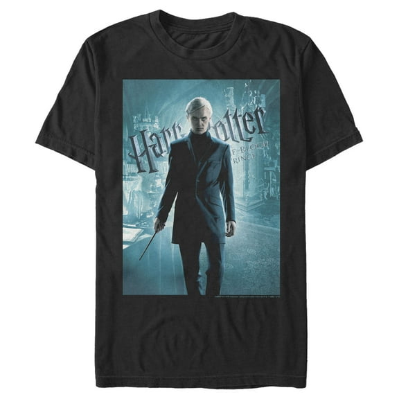 Men's Harry Potter Half-Blood Prince Draco Poster  Graphic Tee Black Small