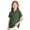 Green-#003, variant on Polo Shirts for Girls Plaid Print Color Block Button Closure Short Sleeve Loose Fit Casual Tops