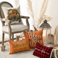 thumbnail image 4 of Sm:)e Fall Pumpkin Home Sweet Home Orange Throw Pillow Covers, 18 x 18 Inch Seasonal Autumn Bless Our Home Decorations for Sofa Couch Set of 4, 4 of 8