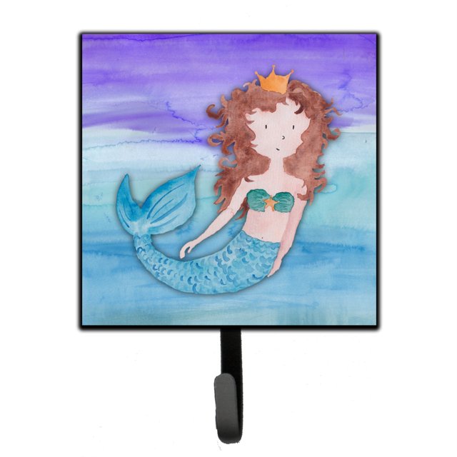 "Treasures Brunette Mermaid Watercolor Wall Hook, Small, Multicolor" Caroline's Treasures BB7422SH4