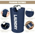 thumbnail image 7 of DOKEHOM 90L Large Laundry Basket, Collapsible Laundry Bag, Foldable Laundry Hamper, Folding Washing Bin (Dark Blue), 7 of 7
