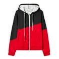 thumbnail image 3 of LLYwey Womens Hoodie Zip Up On Clearance Women's Casual Printed Zippered Long Sleeve Hooded Sweatshirt Jackets Tops New Lightweight Full Zip Hoodie Women Hoodie Style U86 Red S, 3 of 4
