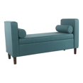thumbnail image 1 of HomePop Rimo Modern Fabric Upholstered Storage Bench in Teal Blue, 1 of 12