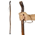 thumbnail image 1 of Bastón de madera Vive para senderismo - Hecho a mano, impermeable, con correa de cuero - Bastón de madera para mantener el equilibrio, para mujeres, hombres y personas mayores - Punta antideslizante p, 1 of 5