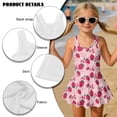 thumbnail image 5 of Uorisanigo Cute Strawberry Little Girls Swimsuits One Piece with Skirt Modest Swimwear for Kids Girls Bathing Suits Summer Beach, Size 3-4, 5 of 6