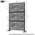 thumbnail image 4 of FENCY Privacy Screen Freestanding Room Divider Outdoor Privacy Metal Fence Panel Series Black 6.3 ft. H X 4 ft. W, 4 of 6