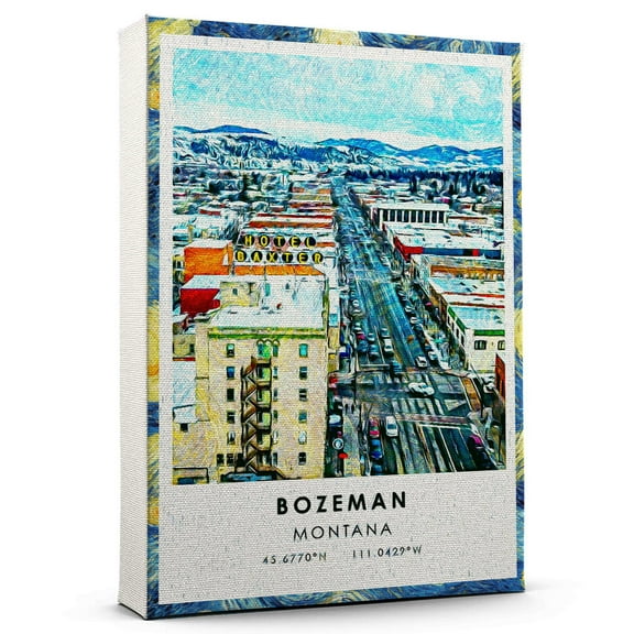 Bozeman Travel Canvas, Montana Travel Art Canvas, Bozeman Travel City Canvas, Travel Artwork Canvas