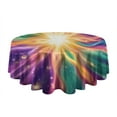 thumbnail image 5 of Colorful Tie Dye Burst Pattern Round Tablecloth 60"x60",Wrinkle Wipeable Table Cloth for Kitchen Dining Room Picnic Patio Party, 5 of 6