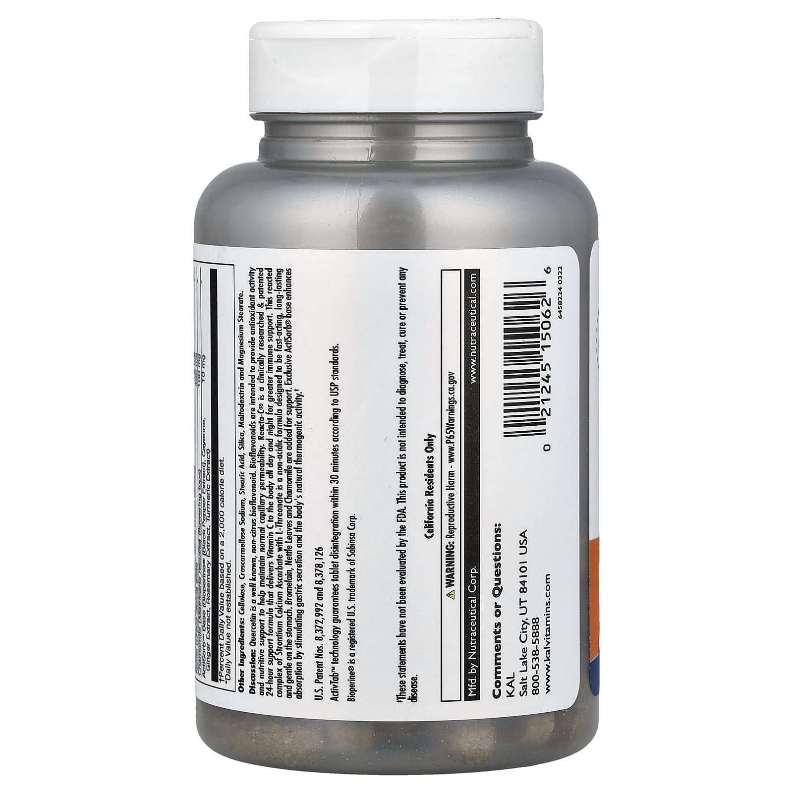 KAL Quercetin Reacta-C® Bromelain, 60 Tablets