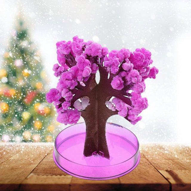 Árbol de cristal en , árbol de decoraciones navideñas de bricolaje, juguetes para fiestas, árbol en para niños, - Cerezo Cerezo marrón CUTICAT Árbol de cristal en crecimiento