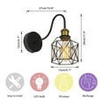 thumbnail image 2 of KAYYELAMP Rechargeable Battery Light Remote Gooseneck Metal Wall Sconce Matt Brass Finish Base Cage Shade No Wire Required Vintage Minimalist 1-Light for Bedside Doorway, 2 of 5