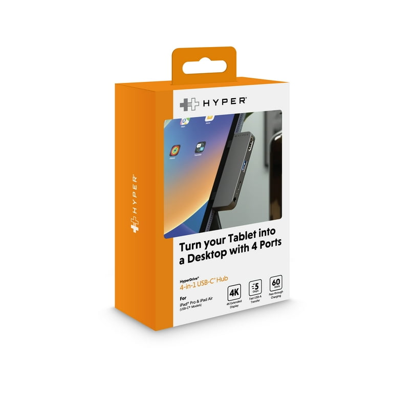 HyperDrive 4-in-1 USB-C Hub for iPad Pro/Air, Gray: Electronics