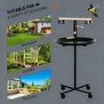 thumbnail image 4 of S-HOME Easy To Move Bird Stand With Wheels, Adjustable Height, Bird Feeder Station With Feed Bowls And Round Tray，Grey, 4 of 8