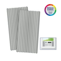 Fram Trak Deluxe Colors Adhesive Replacement Window Air Conditioner Side Panels, 19"H x 12"W Gray