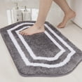 thumbnail image 6 of Extra Thick Bath Linen Rug Set Soft Plush Anti-Slip Bath Mat Water Absorbent Shaggy Polyester for Bathroom Living Room Bedroom Gray 24x36 Inches, 6 of 7