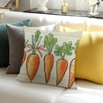 thumbnail image 3 of SHANXI  Easter Carrot Pillow Covers Five Watercolor Carrots Decorative Pillow Cases Orange Green Farmhouse Cushion Case Spring Holiday Home Decor for Porch Couch 12x12in, 3 of 5