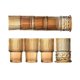 thumbnail image 1 of Juego de 4 vasos de color ámbar, vasos de vidrio apilables con forma de columna romana y relieve., 1 of 5