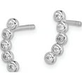 thumbnail image 2 of Sterling Silver Rhodium Plated Cz Post Earrings (12 X 4.5) Made In Thailand qe14758, 2 of 5