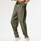 thumbnail image 3 of Pantalones largos para hombre, de color liso, con bolsillo y cordón, informales, juveniles, versátiles, deportivos, de gran tamaño., 3 of 7