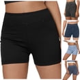 thumbnail image 5 of Stretchy Jean Shorts For Women High Waisted Pull On Jorts With Pockets Denim Shorts Women Summer Casual Shorts, 5 of 9