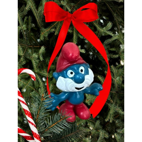 Ornament Smurf PVC Holiday Gift New Smurfs Figure Figurine 2.5” Rare Charm VTG dangler