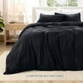 thumbnail image 4 of Bare Home Washed Duvet Cover Set - Ultra-Soft - Premium 1800 Collection - 3 Piece - Full, Black, 4 of 8