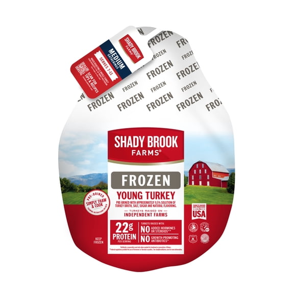 Shady Brook Farms, Frozen, Whole, Turkey, 10 - 16 lbs, Serves 7 - 11, 22g of Protein per Serving
