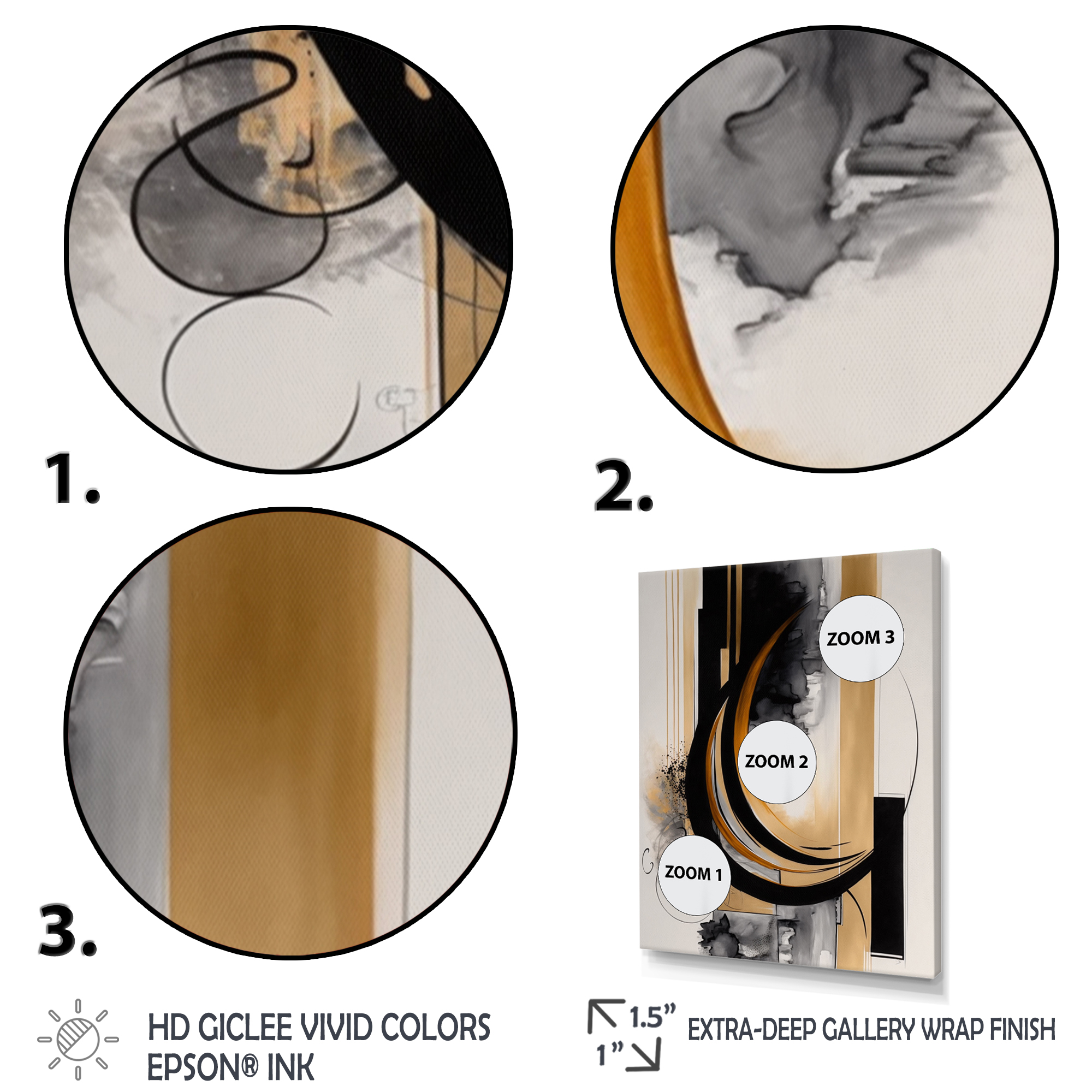 Designart Gold Touch Art Deco II Canvas Wall Art