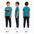 thumbnail image 2 of Pro Athlete Boys Sweatsuit Set Short Sleeve Crewneck Graphic Tees & Tricot Jogger Sweatpants 4 Piece, 2 of 7