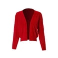 thumbnail image 3 of MixMatchy Women's Basic Solid Patterened Texture Lightweight Soft Open Front Cropped Cardigan, 3 of 5