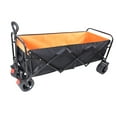 thumbnail image 3 of EUROCO 53" Larger Wagon Cart, Foldable Beach Wagon with Handle, All Terrain Folding Garden Wagon for Sand, Collapsible Utility Wagon for Kids for Outdoor Garden and Beach,Black+Orange, 3 of 7