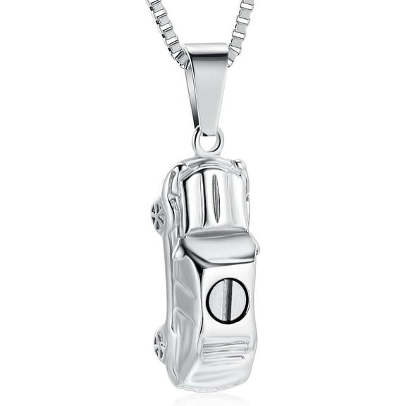 Mini Car Cremation Memorial Jewelry Car Pendant Urn Necklace for Human Ashes Stainless Steel Ashes Holder Keepsake Gift