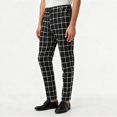thumbnail image 2 of Stamzod Mens Plaid Work Pants Business Casual Straight Office Trousers Plus Size Loose Fit Dress Pants for Men Black L, 2 of 6