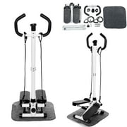 Twist Stepper Step Machine, Stair Stepper Equipment w/Handle Bar, LCD Monitor and Resistance Bands