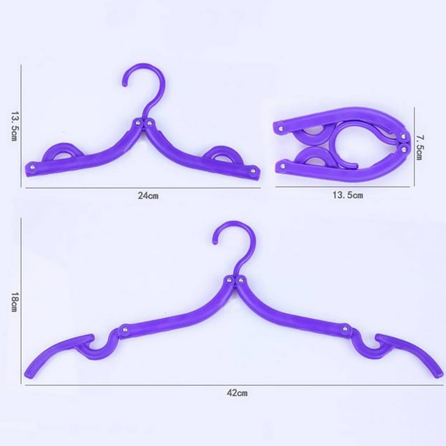 Portable Folding Plastic Clothing Coat Hanger Multifunctional Travel Children Clothes Foldable Hanger Children Clothes Drying Rack