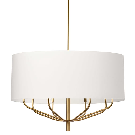 Dainolite Eln-388C Eleanor 8 Light 38" Wide Drum Chandelier - White