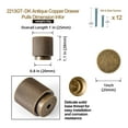 thumbnail image 3 of Goo-Ki Knurled Antique Brass Cabinet Knobs, Vintage Bronze Drawer Knobs, Solid Retro Brass Single Hole Cabinet Handles for Closet Wardrobe Dresser Cupboard, 6 Pack, 3 of 10